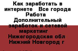 Как заработать в интернете - Все города Работа » Дополнительный заработок и сетевой маркетинг   . Нижегородская обл.,Нижний Новгород г.